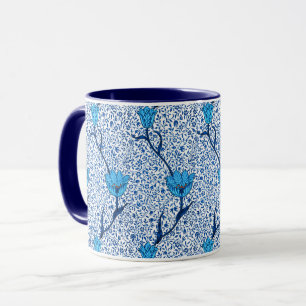 Kunst Nouveau Tulpe-Damast, Kobalt-Blau Tasse