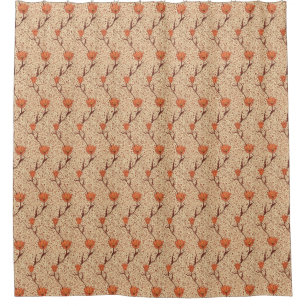 Kunst Nouveau Tulpe-Damast, korallenrotes Orange Duschvorhang