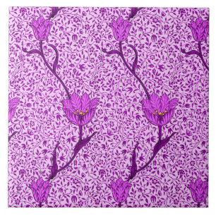 Kunst Nouveau Tulpe-Damast, Veilchen und Orchidee Fliese