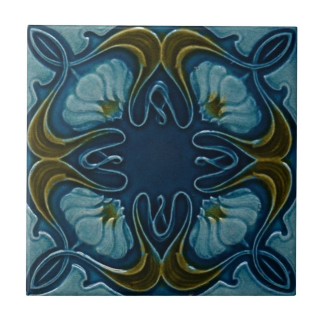 Kunst Nouveau Vintage Ausrüstungsbeschreibung Fliese (Vorderseite)