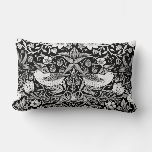 Kunst Nouveau Vogel u. Blumen-Tapisserie, Lendenkissen (Vorderseite)