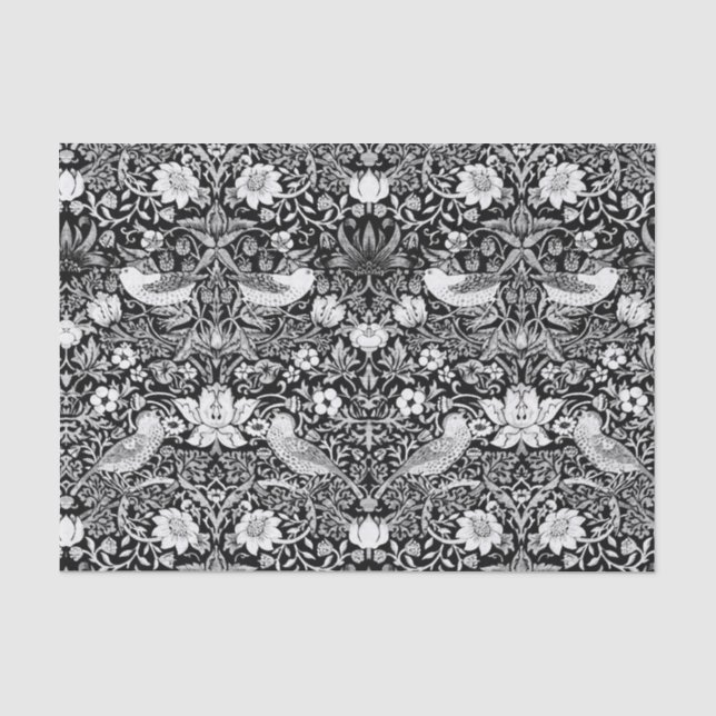 Kunst Nouveau Vogel u. Blumen-Tapisserie, Seidenpapier (Vorderseite)