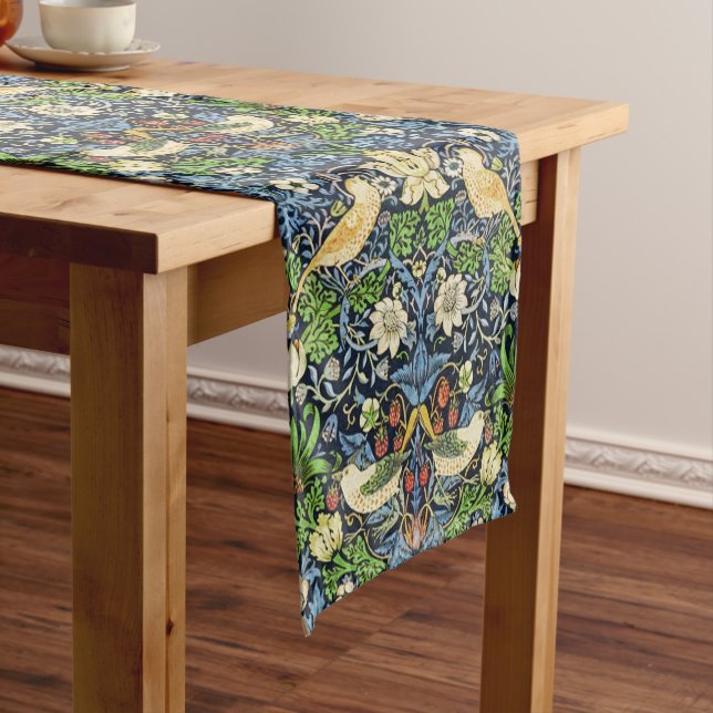Kunst Nouveau Vogel-und Blumen-Tapisserie-Muster Kurzer Tischläufer (Beispiel)