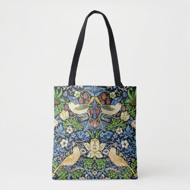 Kunst Nouveau Vogel-und Blumen-Tapisserie-Muster Tasche (Vorderseite)