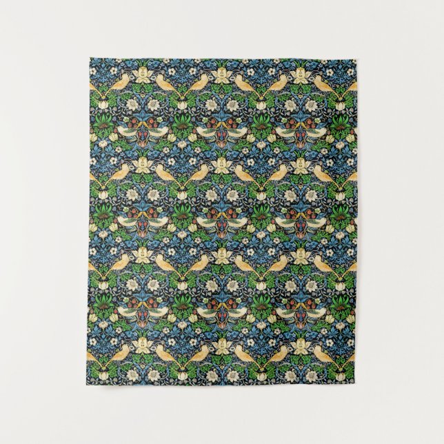 Kunst Nouveau Vogel-und Blumen-Tapisserie-Muster Wandteppich (Vorderseite)