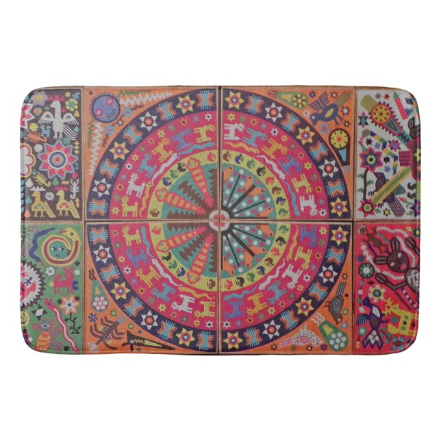 Kunst Oaxacas Mexiko mexikanische Stammes- Boho Badematte (Vorderseite)