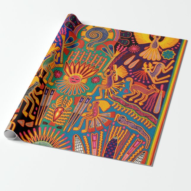 Kunst Oaxacas Mexiko mexikanische Stammes- Boho Geschenkpapier (Ungerollt)