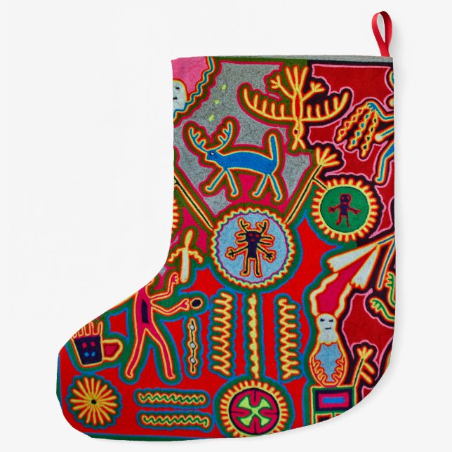 Kunst Oaxacas Mexiko mexikanische Stammes- Boho Großer Weihnachtsstrumpf (Rückseite)