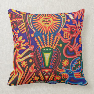 Kunst Oaxacas Mexiko mexikanische Stammes- Boho Kissen