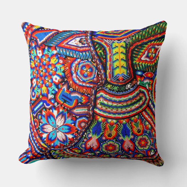 Kunst Oaxacas Mexiko mexikanische Stammes- Boho Kissen (Vorderseite)
