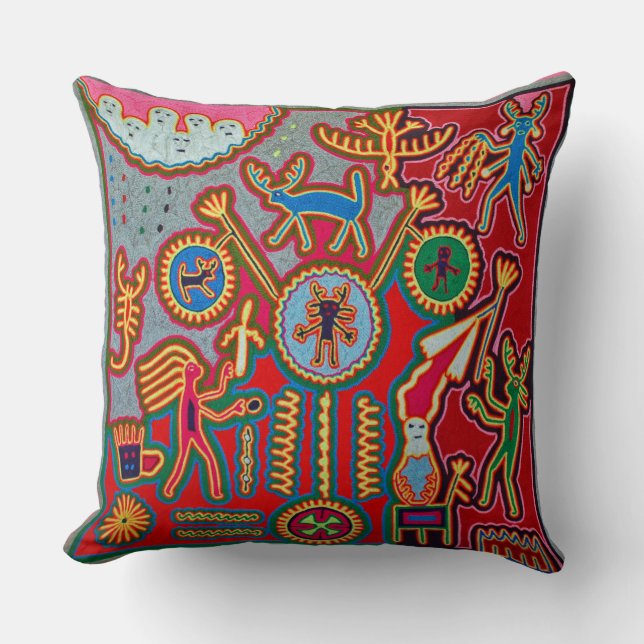 Kunst Oaxacas Mexiko mexikanische Stammes- Boho Kissen (Vorderseite)