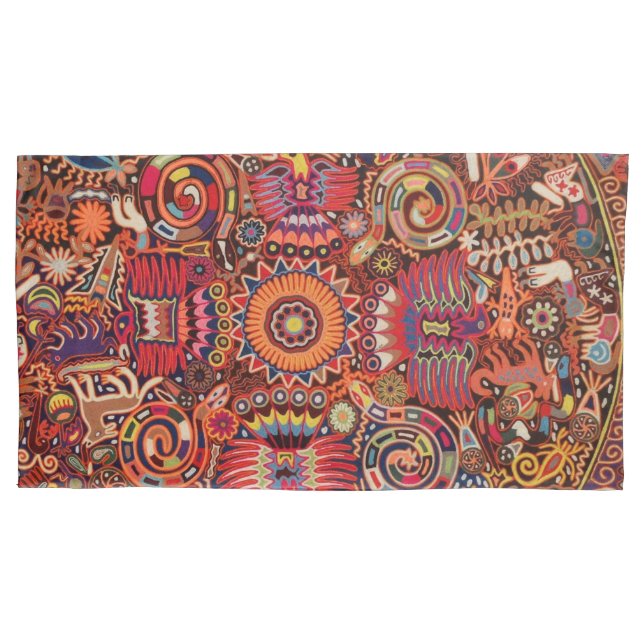 Kunst Oaxacas Mexiko mexikanische Stammes- Boho Kissenbezug (Vorderseite)
