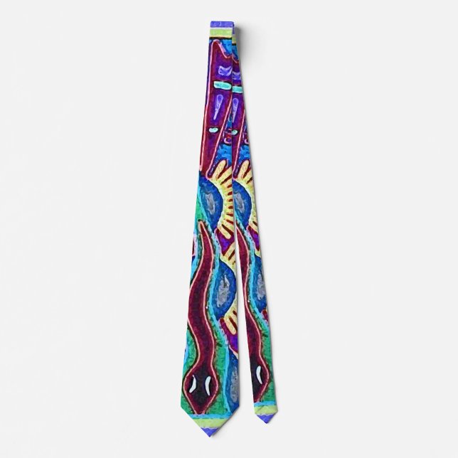 Kunst Oaxacas Mexiko mexikanische Stammes- Boho Krawatte (Vorderseite)