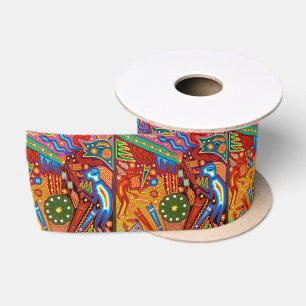 Kunst Oaxacas Mexiko mexikanische Stammes- Boho Satinband