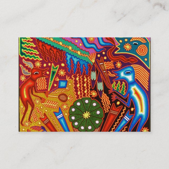 Kunst Oaxacas Mexiko mexikanische Stammes- Boho Visitenkarte (Vorderseite)