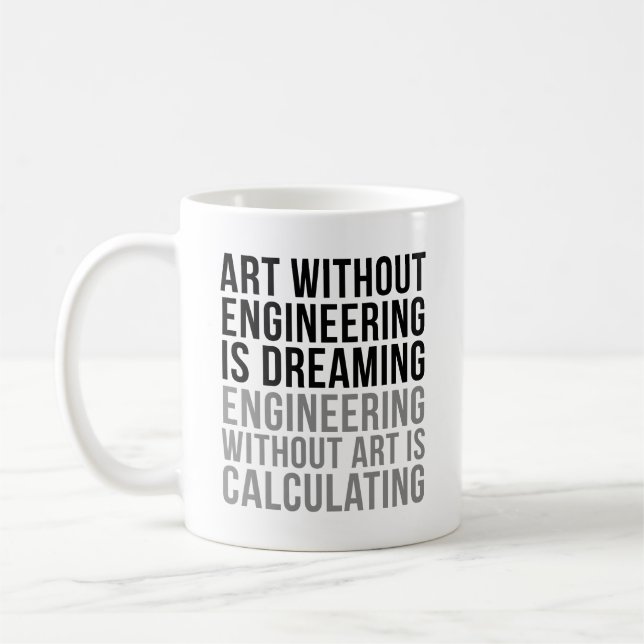 Kunst ohne Ingenieurwesen träumt Kaffeetasse (Links)