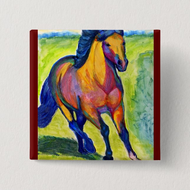 Kunst-Pferd Button (Vorderseite)