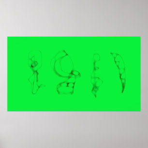 Kunst Potpourri Grüne minimalistische Zeichnung Poster