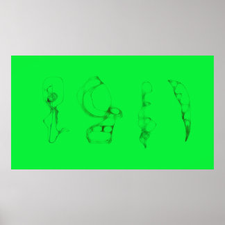 Kunst Potpourri  Grüne minimalistische Zeichnung Poster