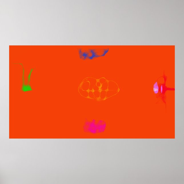 Kunst Potpourri  Orange Minimal Abstrakt Poster (Vorne)