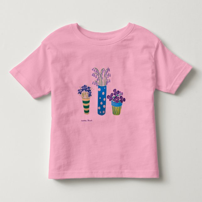 Kunst-Shirt: Lose Töpfe Blumen Kleinkind T-shirt (Vorderseite)