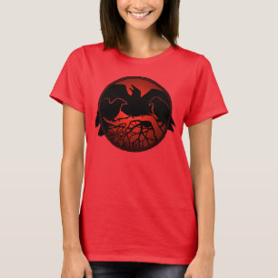 Kunst-Shirts für Damen mit Rabenmotiv, Damen-T-Shi T-Shirt