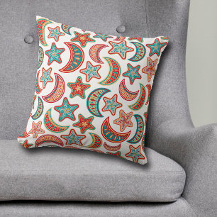 Kunst-Stars und Mondmuster Kissen