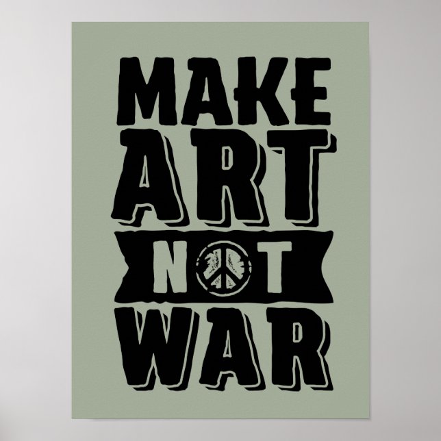 Kunst statt Krieg Weltfriedenspender für Künstler Poster (Vorne)