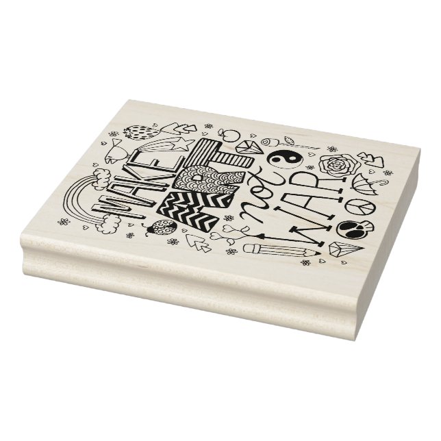 Kunst statt Krieg Zeichnend Illustration Gummistempel (Stempel)