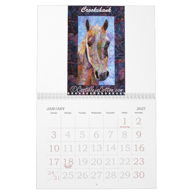 Kunst-Steppdecken-Kalender Kalender (Jan 2027)