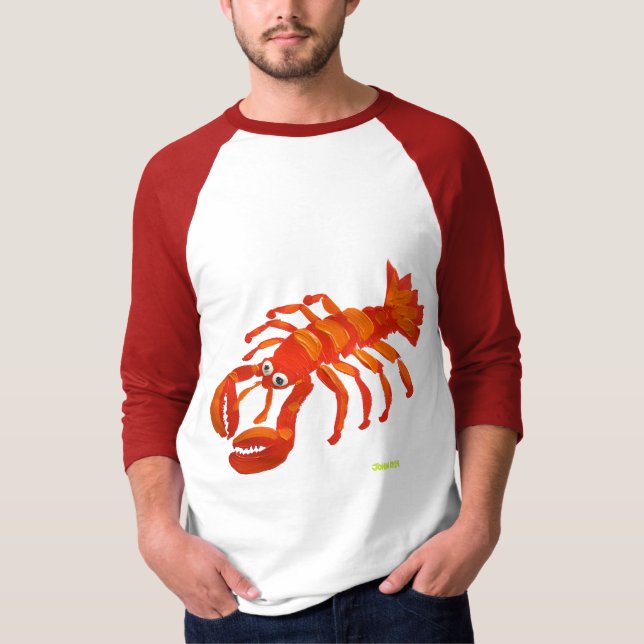 Kunst-T-Shirt: Großer roter Hummer T-Shirt (Vorderseite)
