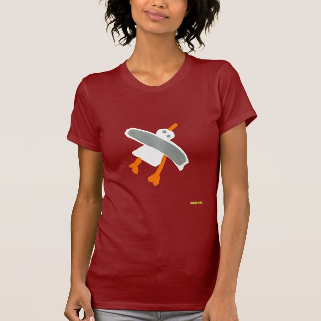 Kunst-T - Shirt: Seemöwe-Fronten-und T-Shirt (Vorderseite)