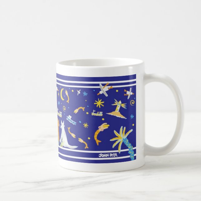 Kunst-Tasse: Meerjungfrau-Sommerzeit-Nächte II Kaffeetasse (Rechts)