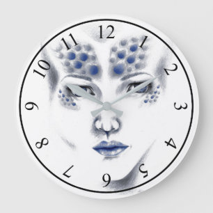 Kunst-Uhr Fräulein-Universe Alien Dame Original Große Wanduhr