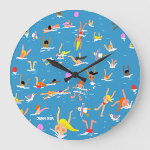 Kunst-Uhr: John-Farbstoff-Schwimmer Große Wanduhr
