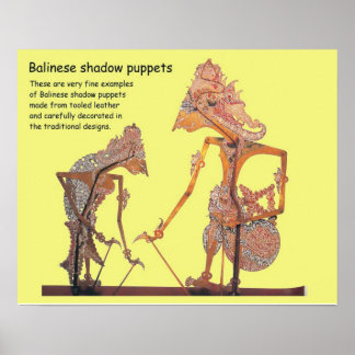 Kunst und Design, balinesische Schattenpuppen Poster