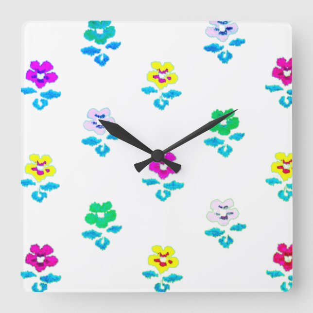 KUNST UND DESIGN DER Wall-Clock-KUNST Quadratische Wanduhr (Vorderseite)