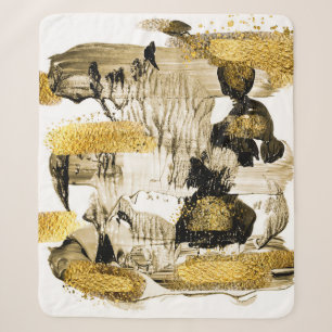 Kunst und Gold. Trendfarben mit goldener Farbe und Sherpadecke