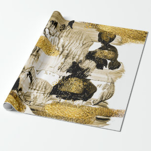 Kunst und Gold. Trendige Farbe mit goldener Farbe Geschenkpapier
