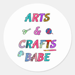 Kunst und Handwerk Babe Runder Aufkleber