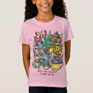 Kunst und Handwerk zählen mich! Farbenfrohe Kinde T-Shirt