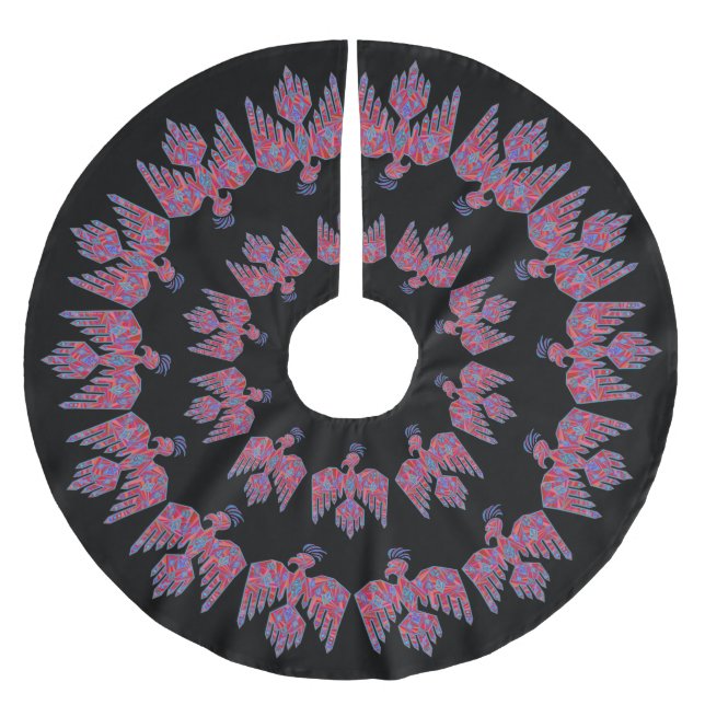 Kunst-Ureinwohner-Symbol z Thunderbird Südwest Polyester Weihnachtsbaumdecke (Vorderseite)