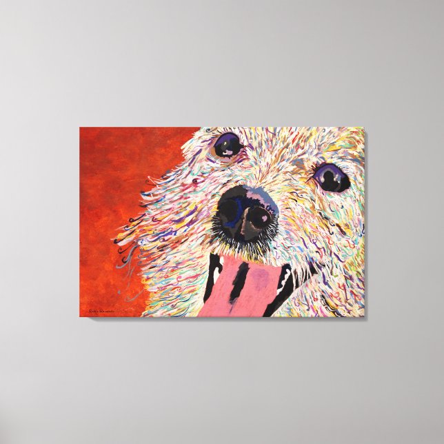 Kunst von Debbie Davidsohn - Hunde Kunst - Wrapped Leinwanddruck (Vorderseite)