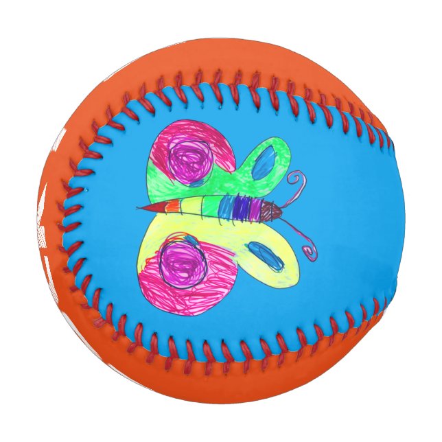 Kunst von Kindern der Schmetterlinge Baseball (Vorderseite Links)