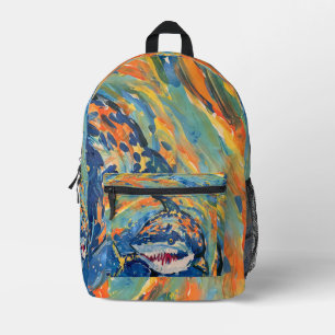 Kunst von Kindern - Hai im Ozean Bedruckter Rucksack