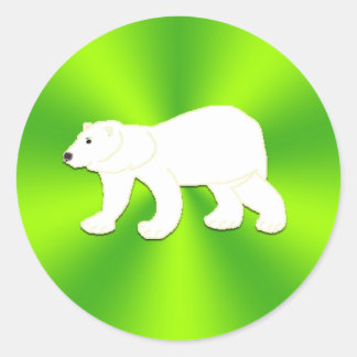 Kunst von Kindern - Polarbäraufkleber rund Runder Aufkleber