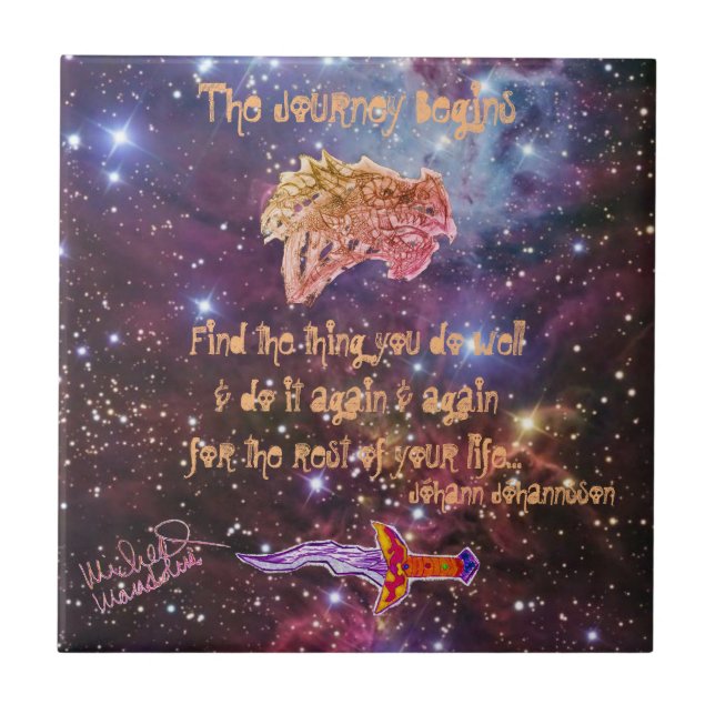 Kunst von Micheal Die Reise fängt Keramik an Fliese (Vorderseite)