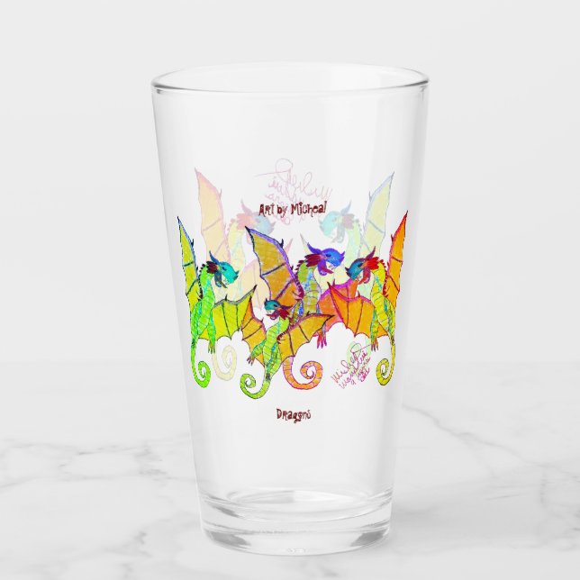 Kunst von Micheal Dragons Tumbler Glass (Vorderseite)