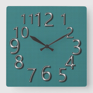 Kunst-Von-Zeit-Sommer-Aquamarin-Karo-Dilver Quadratische Wanduhr