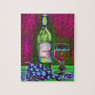 Kunst-Wein-und Trauben-Puzzlespiel